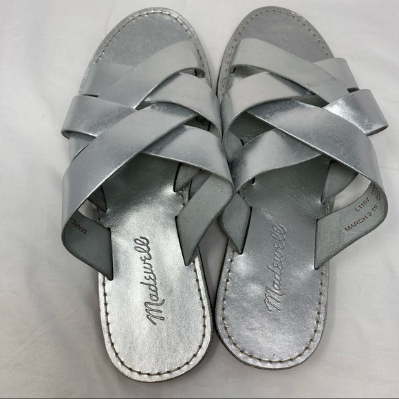 Madewell Metallic The Boardwalk Woven Slide Sandal - Picture 7 of 11